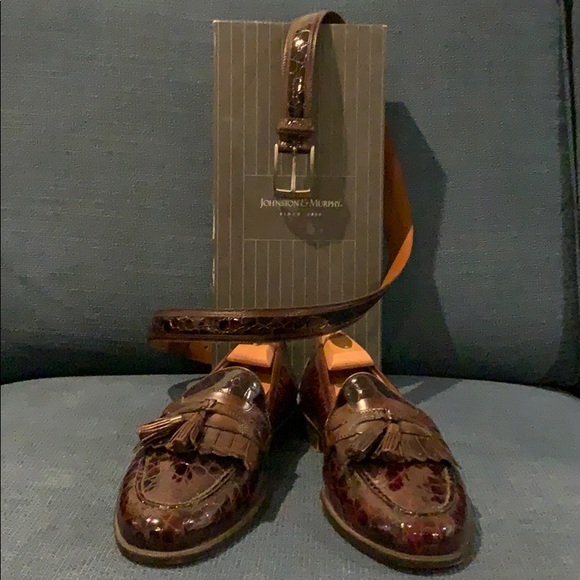 Johnston & Murphy Malano Loafers & Matching Belt - Picture 1 of 6